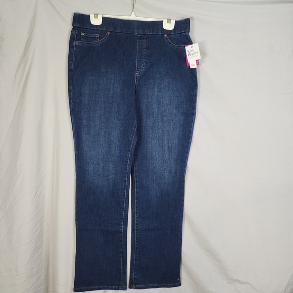 New w/tag KIM ROGERS Size 14 Pull On Coastal Wash Tummy Control Denim Jean Pants - Picture 1 of 9